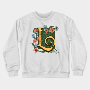 Art Nouveau Letter L, Ornamental Letter L, Art Deco Crewneck Sweatshirt